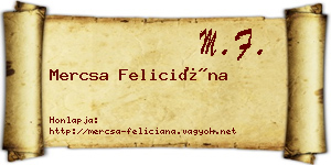 Mercsa Feliciána névjegykártya